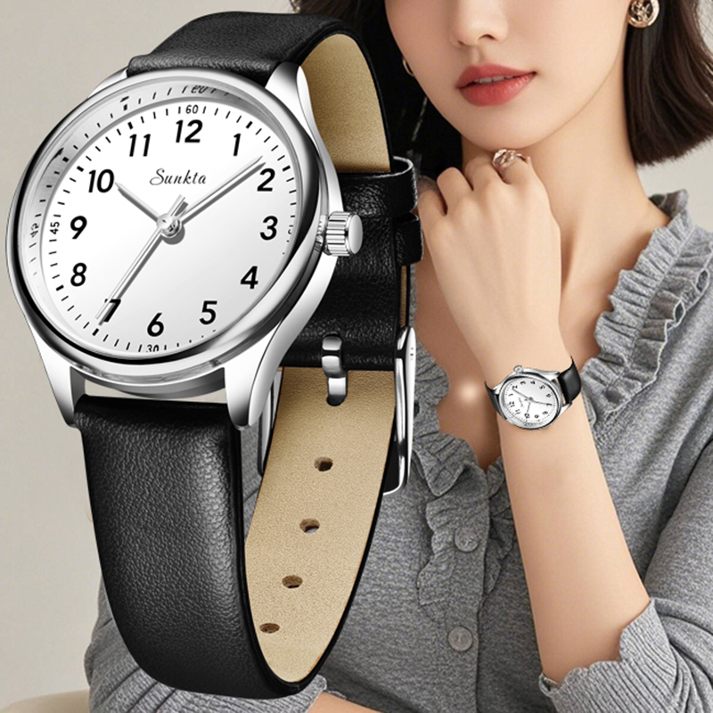 Jewelry Watches Women - LIGE 간단한 여성 패션 흑백 디자인