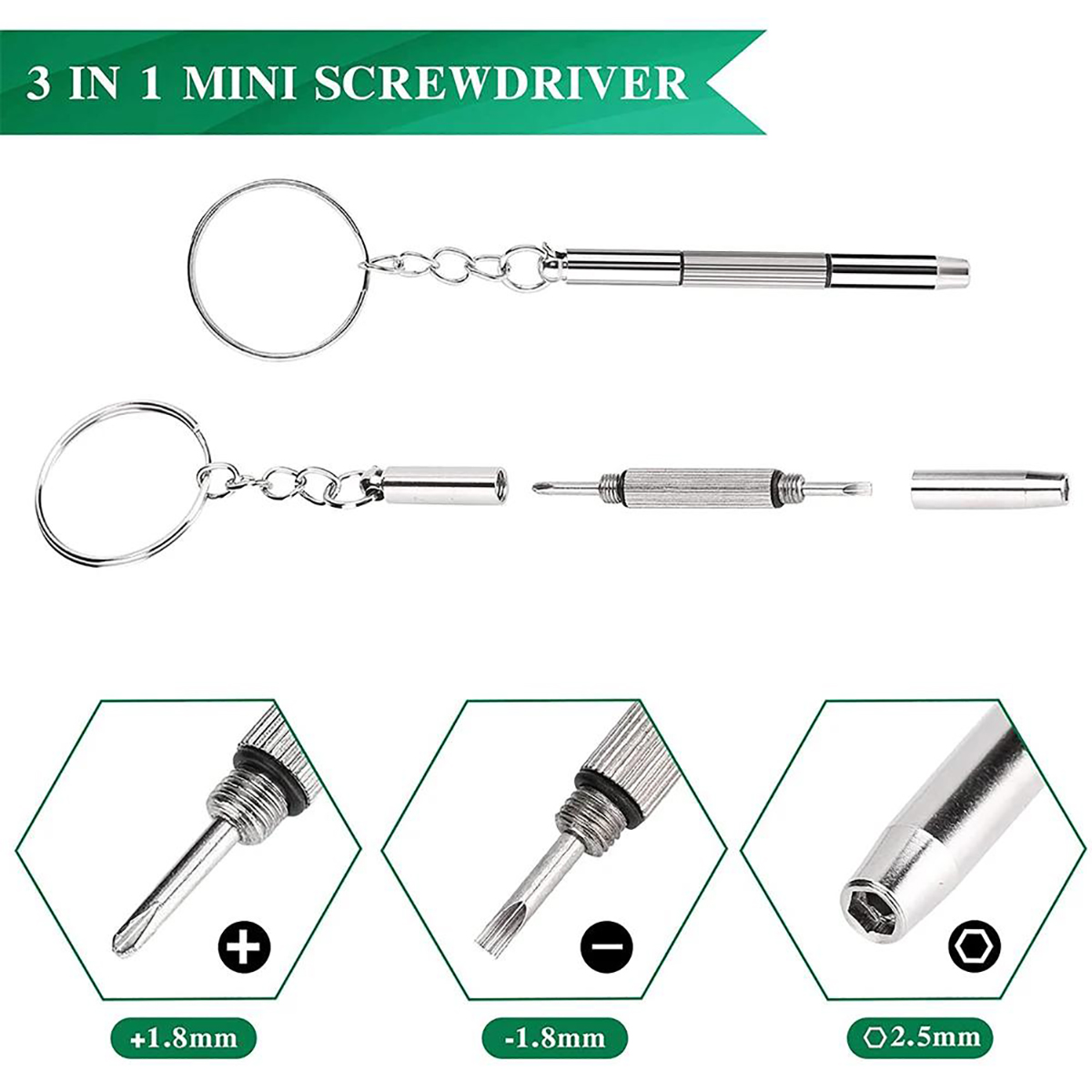 1/2PCS 정밀 3 in 1 스크루드라이버 미니 휴대 - Jewelry Repair & Watches Durham Nc 리뷰 및 가격