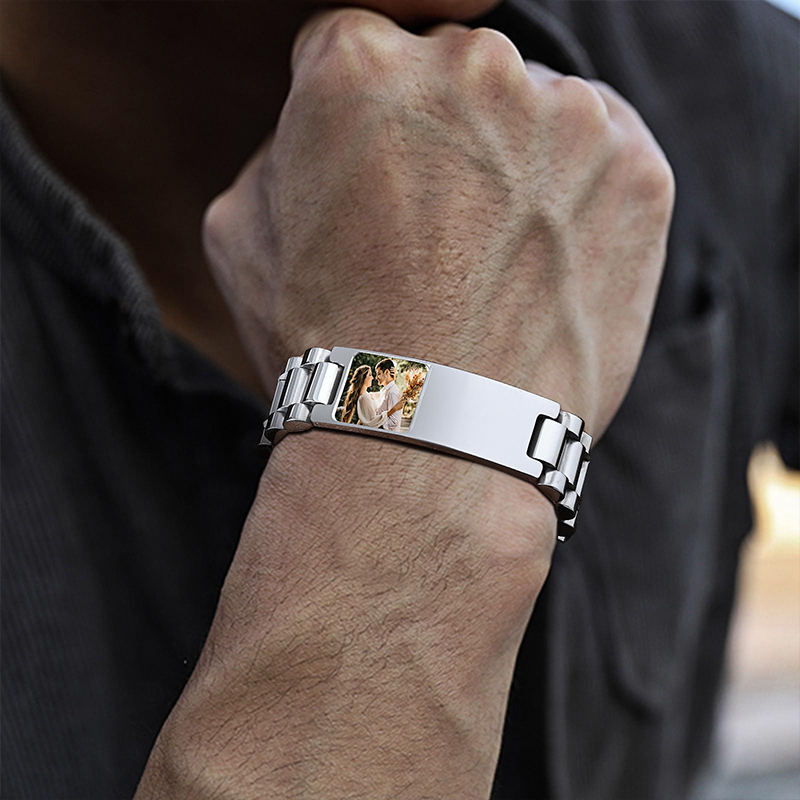 사용자 정의 그림 텍스트 팔찌 시계 밴드 스테인레스 스 - Jewelry Bracelet Watches 리뷰 및 가격