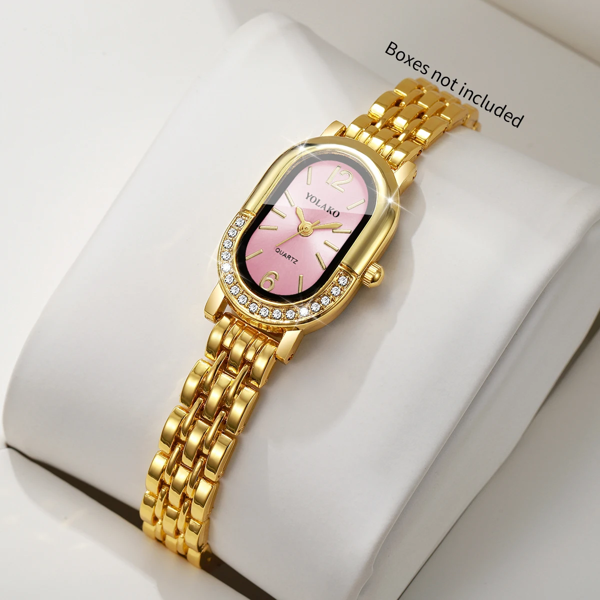 럭셔리 라인스톤 여성 쿼츠 시계 패션 골든 팔찌 스트랩 - Jewelry Watches Women 리뷰 및 가격