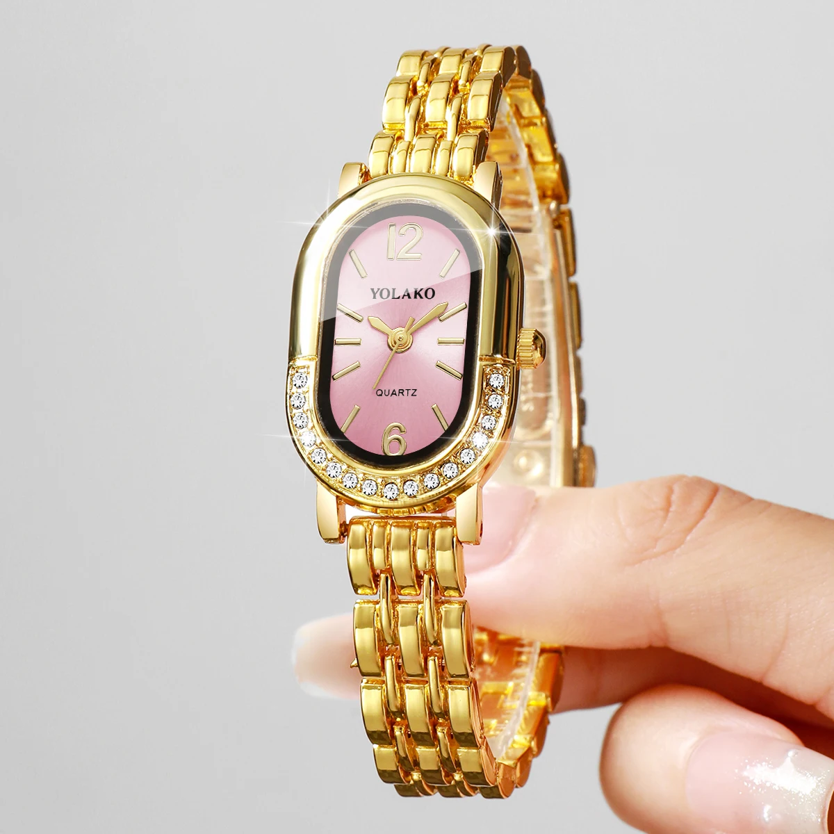 럭셔리 라인스톤 여성 쿼츠 시계 패션 골든 팔찌 스트랩 - Jewelry Watches Women 리뷰 및 가격