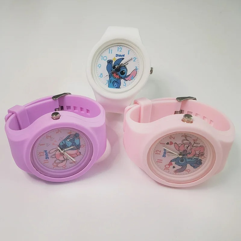@뉴 스티치 어린이 시계 소녀용 실리콘 스트랩 라운드  - Jewelry Bracelet Watches 리뷰 및 가격