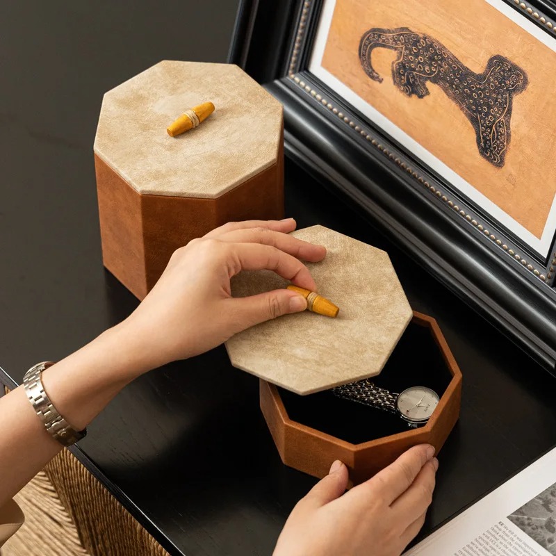 이탈리아 시계 정리함 부드러운 플록 가죽 고급 팔각형  - Jewelry And Watches Box 리뷰 및 가격