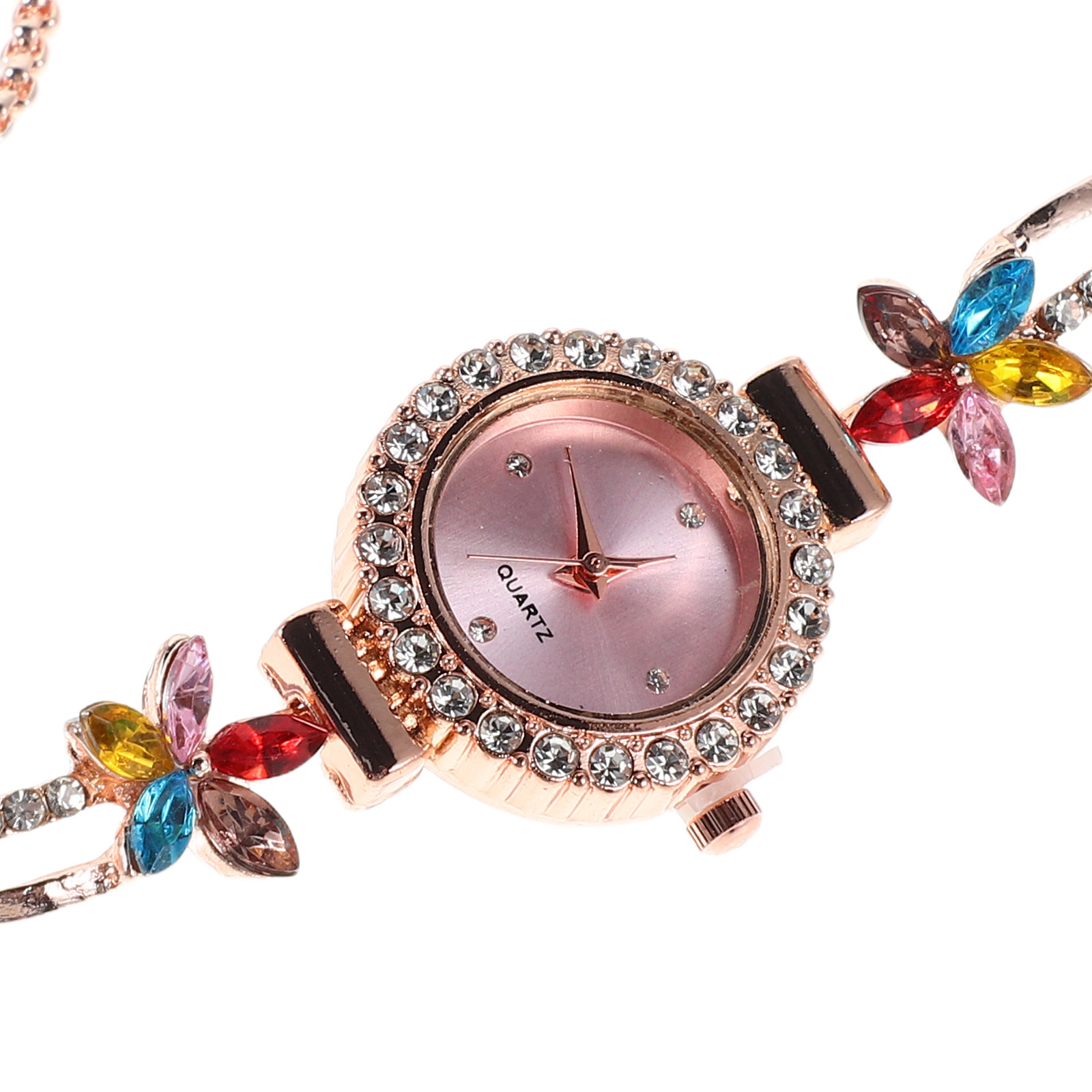 여성용 쿼츠 플로럴 라인스톤 팔찌 시계, 가볍고 우아하 - Jewels In Quartz Watches 리뷰 및 가격