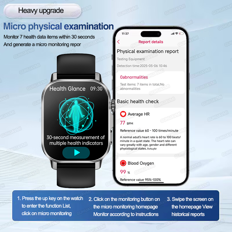신형 남성용 감정 진단 스마트워치 ECG+HRV 혈액  - Italian Jewelry Watches 리뷰 및 가격