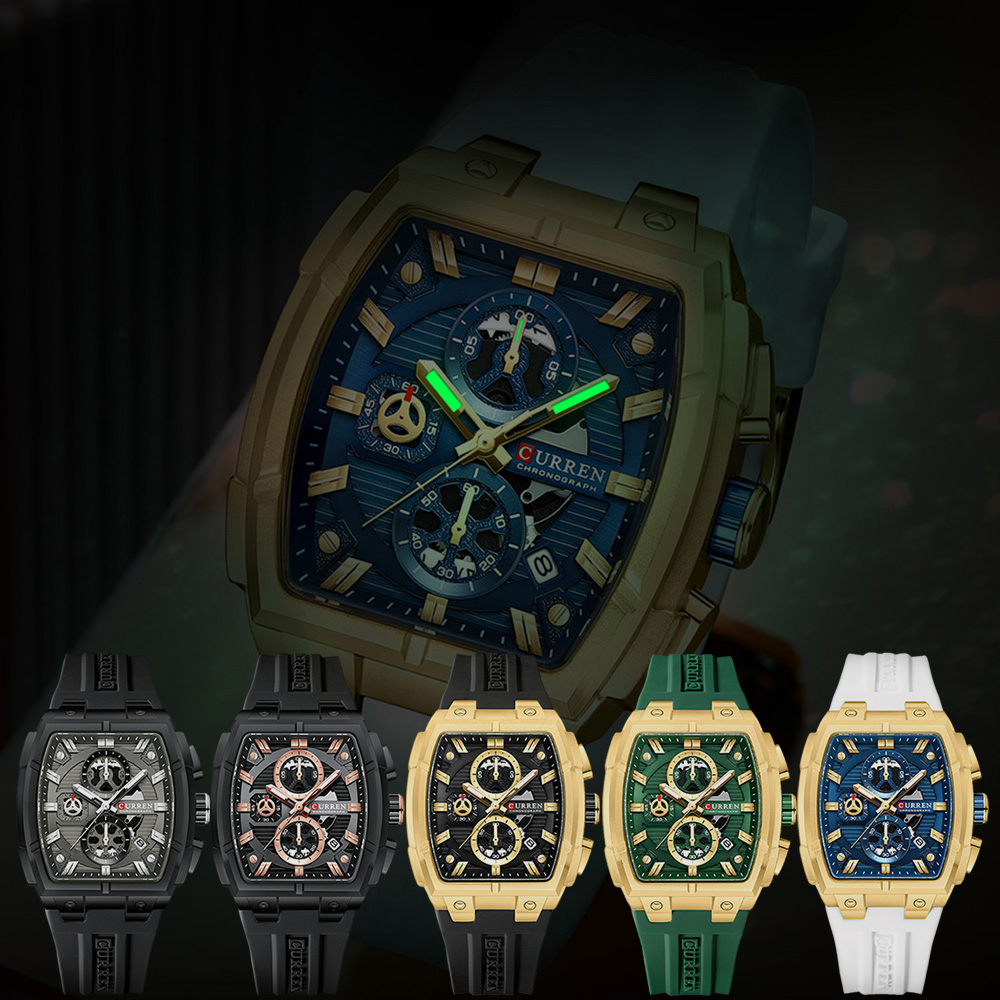 CURREN 남성용 럭셔리 빈티지 시계, 실리콘 스트랩 - Jewelry Bracelet Watches 리뷰 및 가격