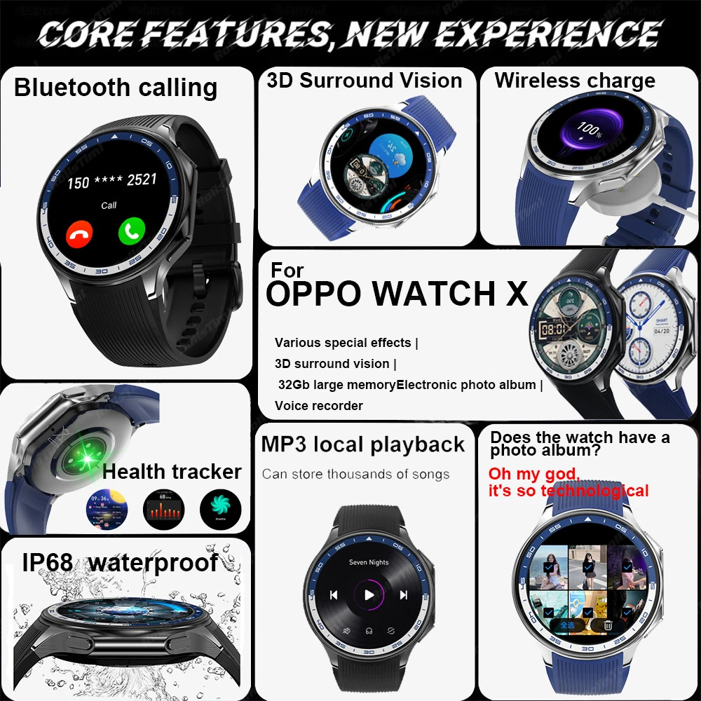 1.43 AMOLED 스마트 시계 3D 서라운드 비전  - Italian Jewelry Watches 리뷰 및 가격