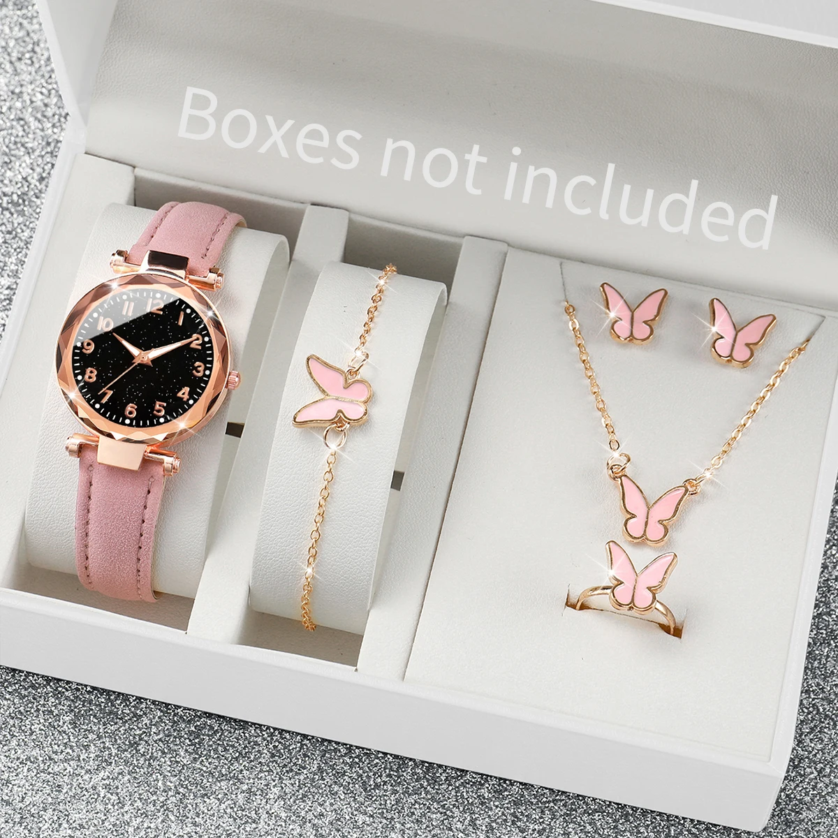5/6PCS 패션 여성 시계 캐주얼 가죽 밴드 쿼츠 시 - Jewelry Box Watches Bracelets 리뷰 및 가격