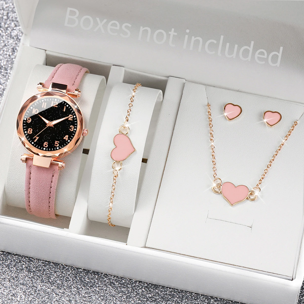 5/6PCS 패션 여성 시계 캐주얼 가죽 밴드 쿼츠 시 - Jewelry Box Watches Bracelets 리뷰 및 가격
