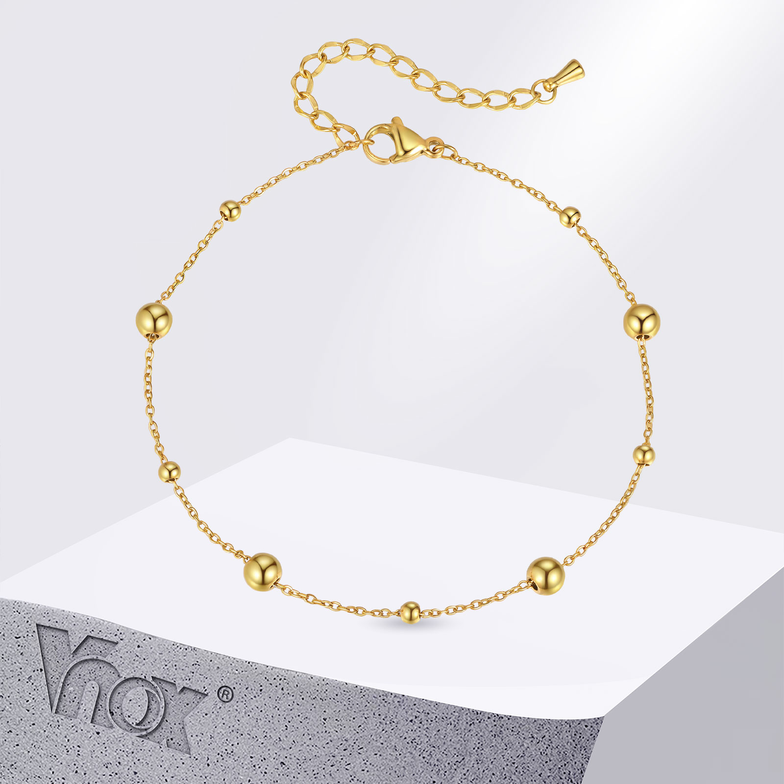 Vnox 스테인레스 스틸 작은 구슬 발찌, 간단한 골드 - Jc Jewelry & Watches 리뷰 및 가격