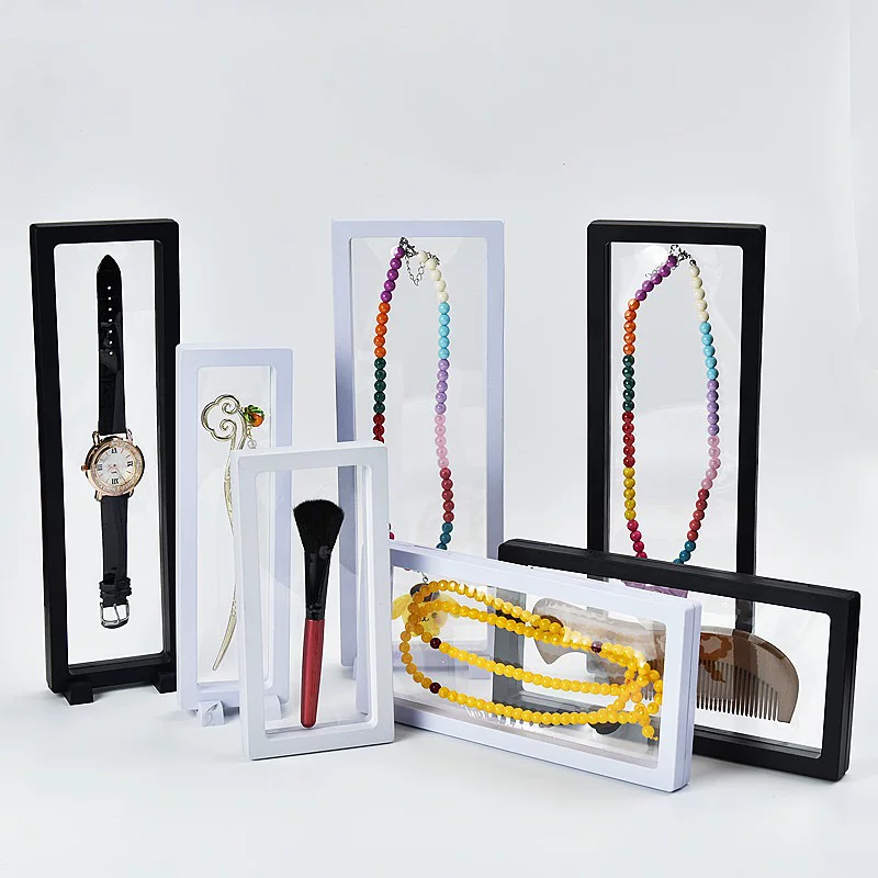 흰색 10개, 투명 플로팅 프레임 디스플레이 랙, 플로 - Jewelry Box Watches Bracelets 리뷰 및 가격