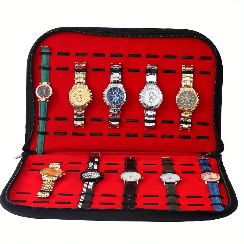 20 슬롯 시계 보관 가방 편리한 여행용 시계 파우치  - Jewelry And Watches Box 리뷰 및 가격