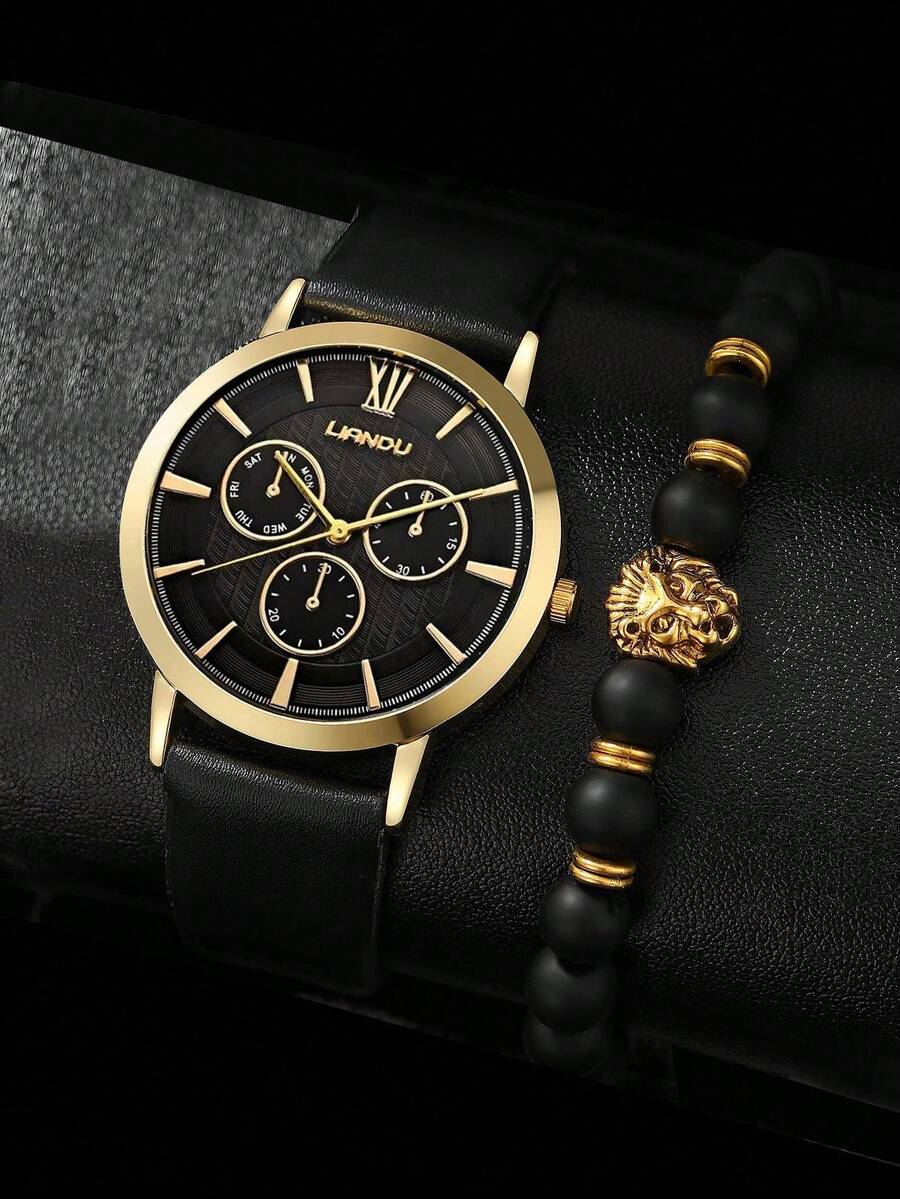 리안두 리안두 1세트 남성 패션 캐주얼 쿼츠 라운드 다 - Jewelry Bracelet Watches 리뷰 및 가격