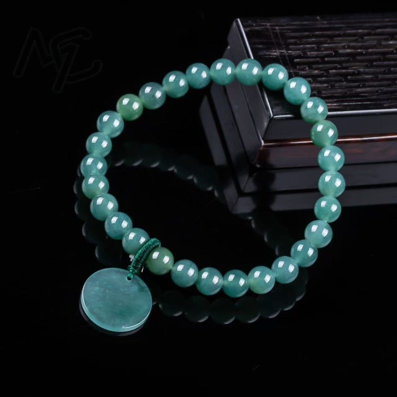 천연 비취 블루 워터 노씽 플라크 비즈 핸드 니팅 팔찌 - Charm Bracelet Beads 리뷰 및 가격