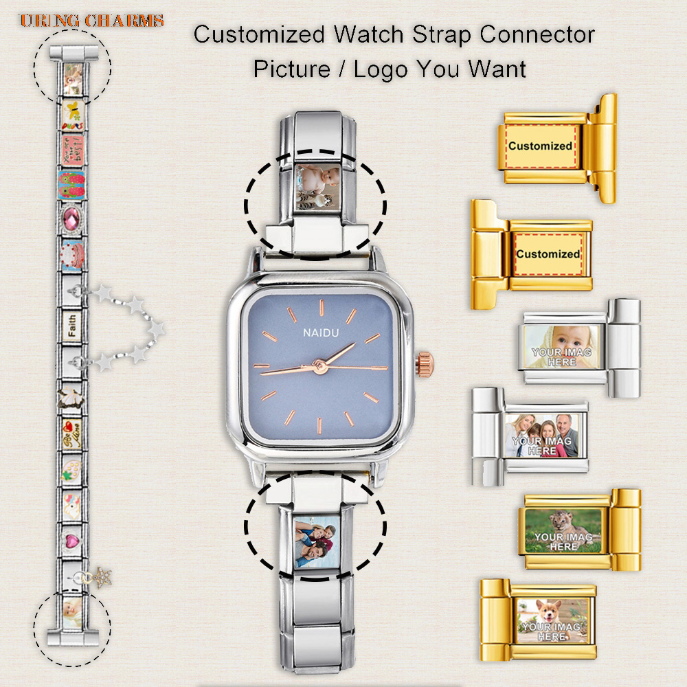 1쌍 사진 로고 맞춤형 시계 스트랩 커넥터 9mm 이탈 - Italian Jewelry Watches 리뷰 및 가격