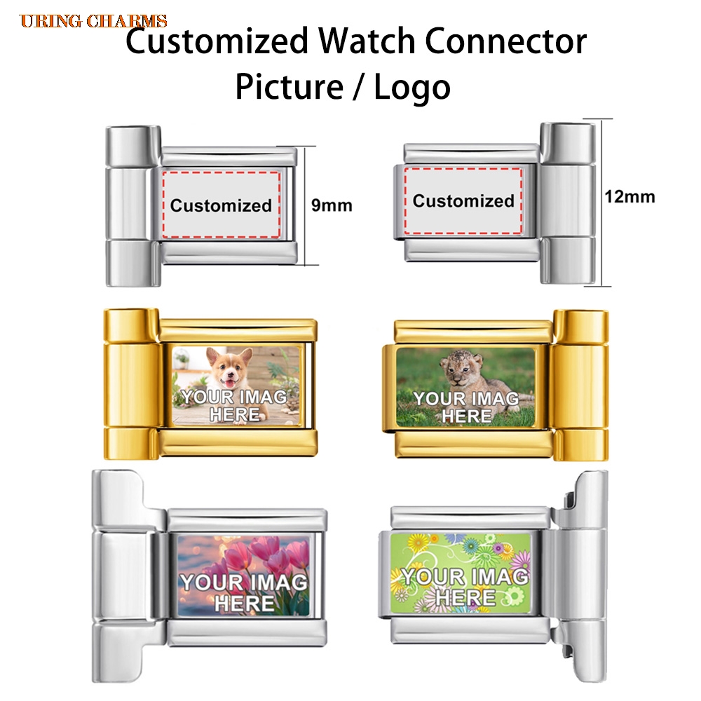 1쌍 사진 로고 맞춤형 시계 스트랩 커넥터 9mm 이탈 - Italian Jewelry Watches 리뷰 및 가격