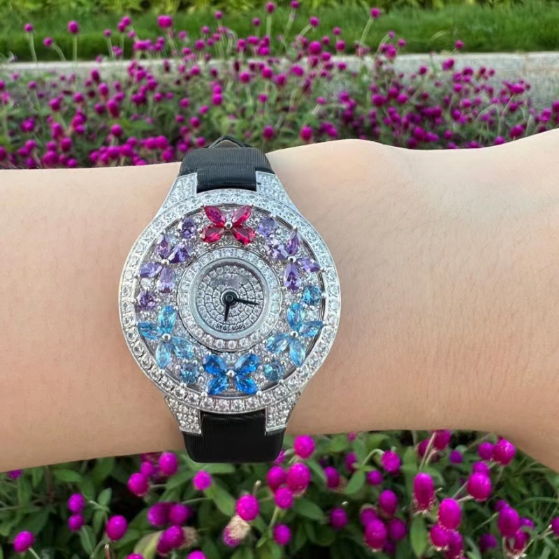 럭셔리 다채로운 여성용 시계 품질 보석 손목시계 팔찌  - Jewels In Quartz Watches 리뷰 및 가격