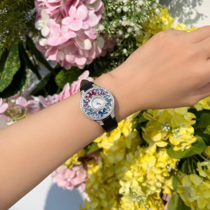 럭셔리 다채로운 여성용 시계 품질 보석 손목시계 팔찌  - Jewels In Quartz Watches 리뷰 및 가격