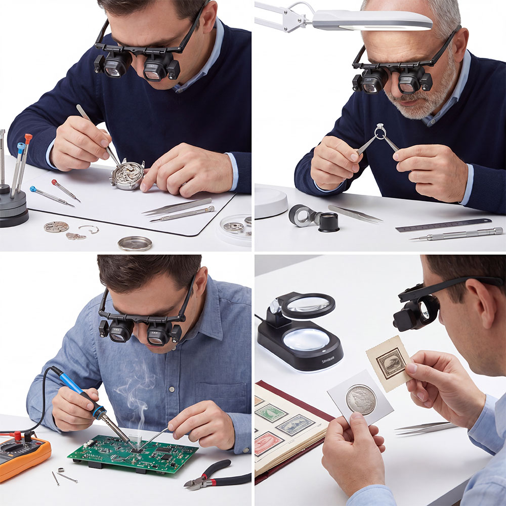 휴대용 2X-24X 헤드밴드 확대경, 시계 및 보석 수 - Jewelry Eyewear Watches & Accessories 리뷰 및 가격