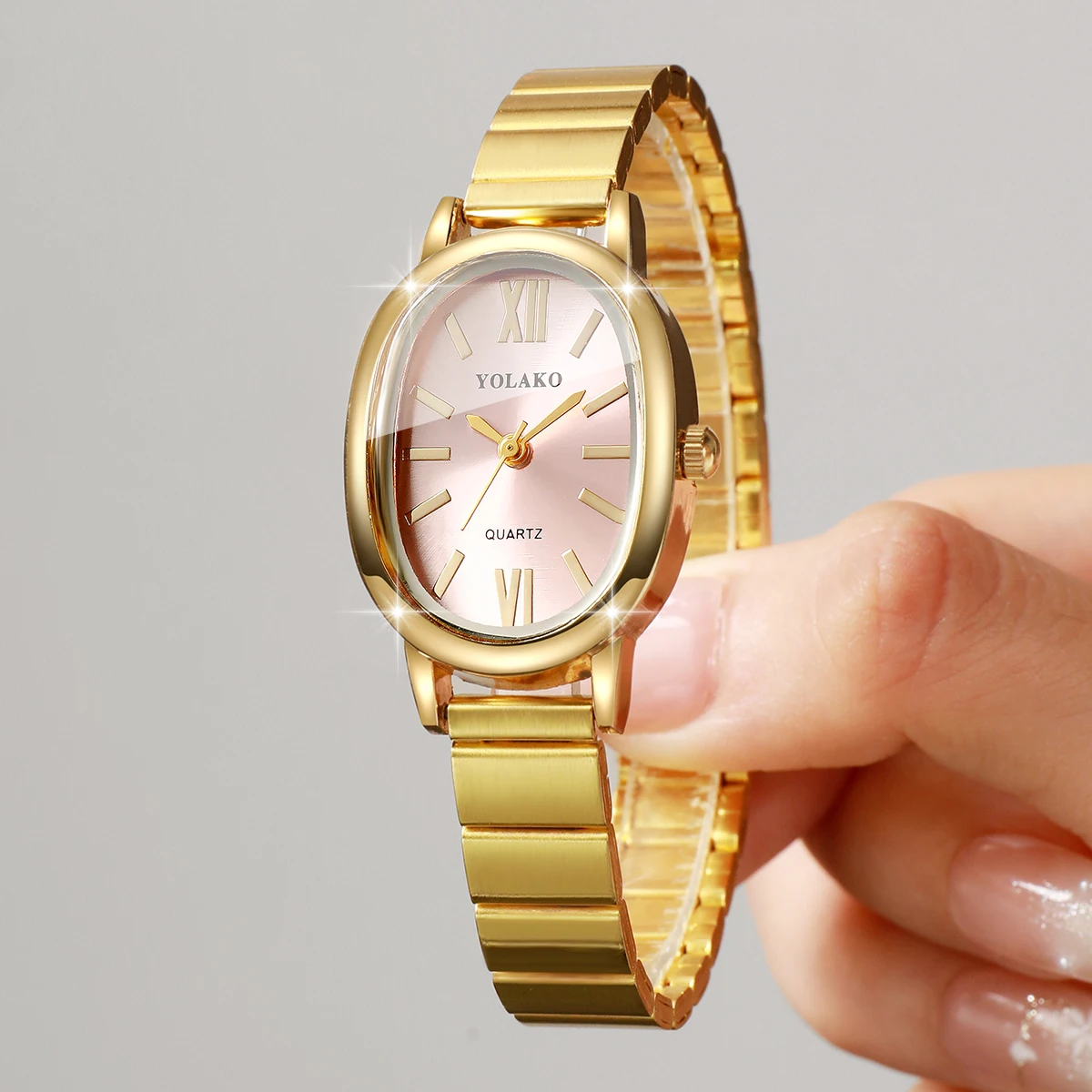 우아한 핑크 다이얼 여성용 시계 골든 팔찌 스트랩 여성 - Jewelry Watches Women 리뷰 및 가격