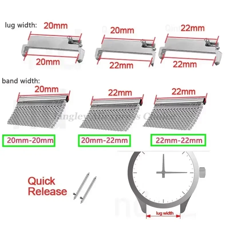 2pcs 시계 밴드 어댑터 20mm ~ 18mm 20m - Jewelry Stores Watches 리뷰 및 가격